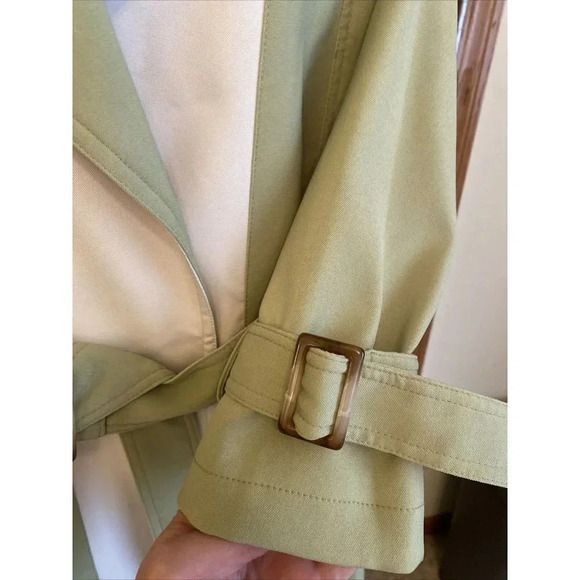 FXQ Magpie Women's Green Belted Trench Coat Jacket size M - Picture 6 of 12